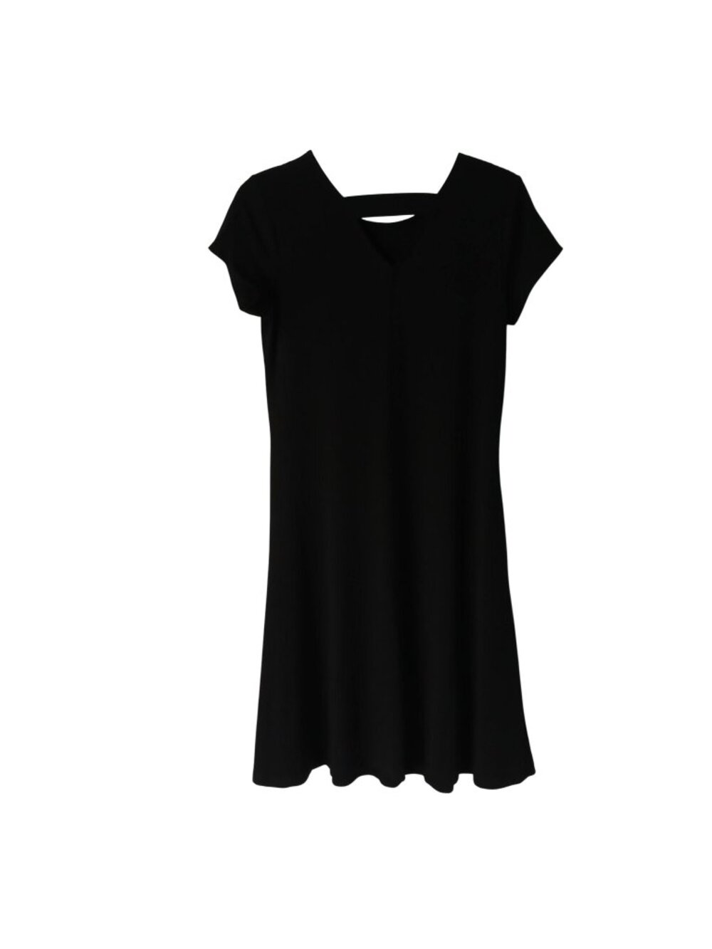Susan Graver Black A-Line Short Sleeve Dress XXS Polyester Blend Pocket #I-4